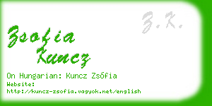 zsofia kuncz business card
